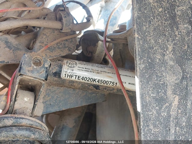 Продажа на аукционе авто 2019 Honda Trx420 Fm, vin: 1HFTE4020K4500751, номер лота: 12705056