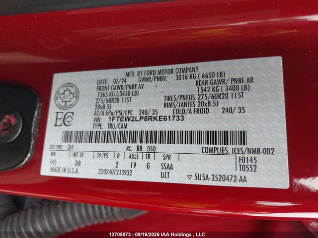 Ford F-150 Stx 2024 1FTEW2LP8RKE61733 Image 9