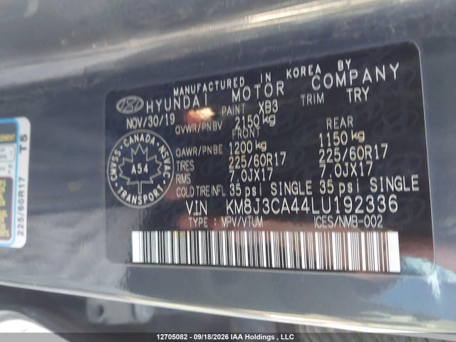 KM8J3CA44LU192336 Hyundai Tucson Preferred Awd With Sun And Leather Package