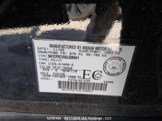 2025 Nissan Kicks Play Sv მანქანა იყიდება აუქციონზე, vin: 3N1CP5CV5SL508941, აუქციონის ნომერი: 12705104