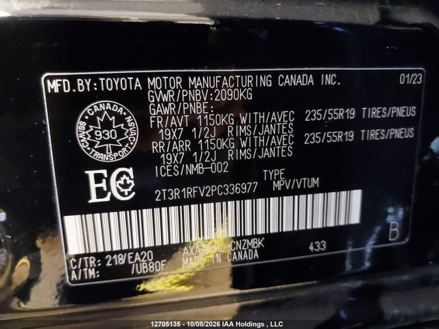 Aukcja sprzedaży 2023 Toyota Rav4 Xle/xle Premium, vin: 2T3R1RFV2PC336977, numer aukcji: 12705135