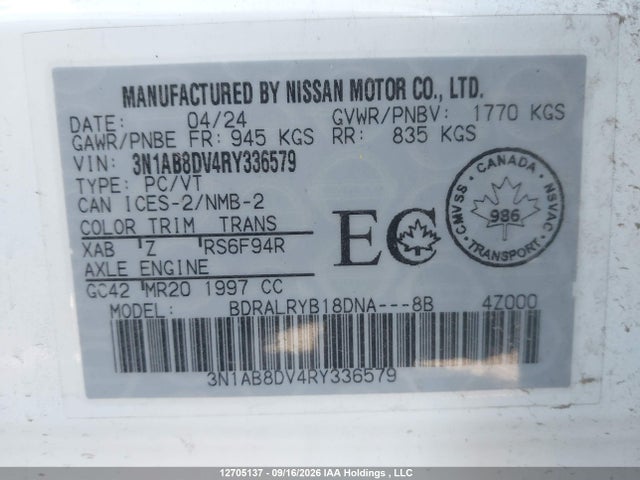 Nissan SENTRA SR 2024 3N1AB8DV4RY336579 Image 17