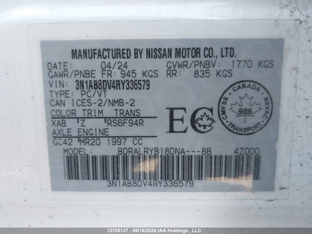 Nissan SENTRA SR 2024 3N1AB8DV4RY336579 Image 9