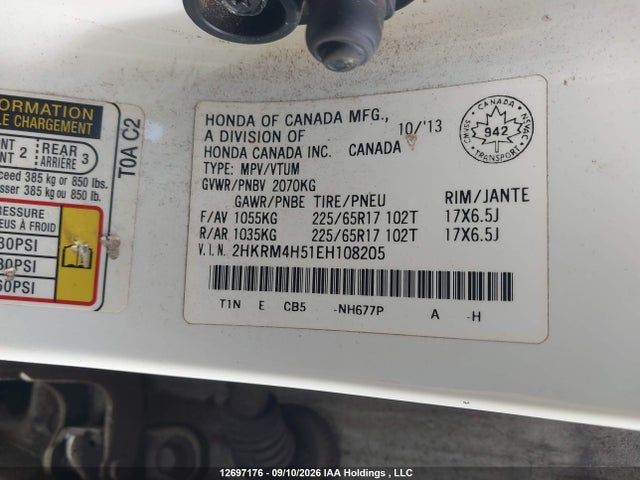 2HKRM4H51EH108205 Honda CR-V EX