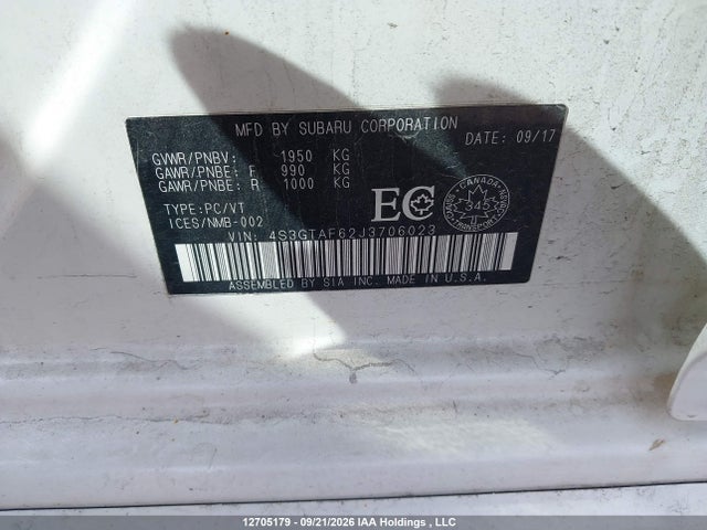 Aukcja sprzedaży 2018 Subaru Impreza Sport, vin: 4S3GTAF62J3706023, numer aukcji: 12705179