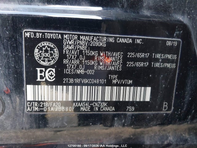 Toyota RAV4 LE 2019 2T3B1RFV6KC048101 Image 19