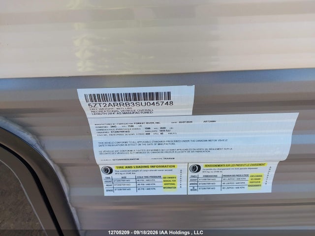 2025 Coachmen 29bhs Travel Trailer 26 Bh მანქანა იყიდება აუქციონზე, vin: 5ZT2ARRB3SU045748, აუქციონის ნომერი: 12705209