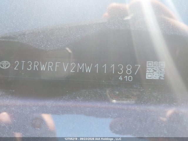 Aukcja sprzedaży 2021 Toyota Rav4 Hybrid, vin: 2T3RWRFV2MW111387, numer aukcji: 12705219
