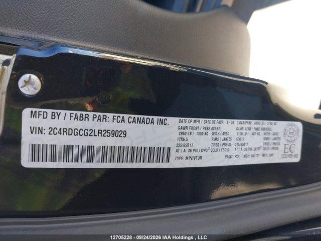 Продажа на аукционе авто 2020 Dodge Grand Caravan Premium Plus, vin: 2C4RDGCG2LR259029, номер лота: 12705228