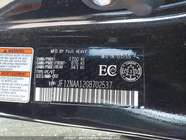 Aukcja sprzedaży 2016 Toyota Scion Fr-s, vin: JF1ZNAA12G8702537, numer aukcji: 12705231