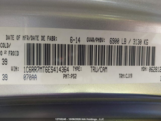 Aukcja sprzedaży 2014 Ram 1500 Sport, vin: 1C6RR7MT6ES414364, numer aukcji: 12705245