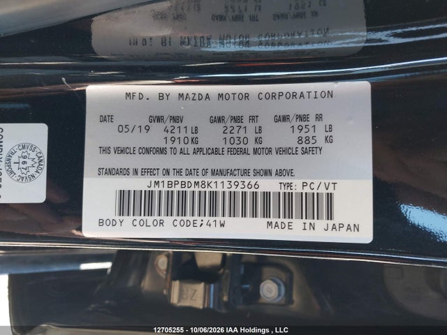Mazda Mazda3 Gt 2019 JM1BPBDM8K1139366 Image 9