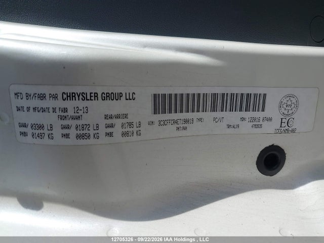 2014 Fiat 500 Lounge მანქანა იყიდება აუქციონზე, vin: 3C3CFFCR4ET190019, აუქციონის ნომერი: 12705326