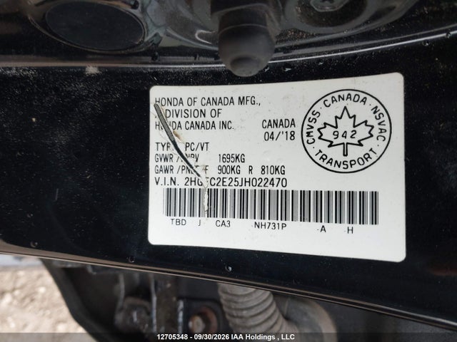 Продажа на аукционе авто 2018 Honda Civic Dx, vin: 2HGFC2E25JH022470, номер лота: 12705348