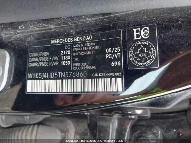Продажа на аукционе авто 2026 Mercedes-benz Cla 250 4matic, vin: W1K5J4HB5TN576860, номер лота: 12705351