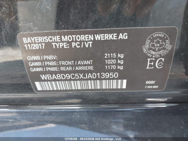 Aukcja sprzedaży 2018 Bmw 330 Xi, vin: WBA8D9C5XJA013950, numer aukcji: 12705358