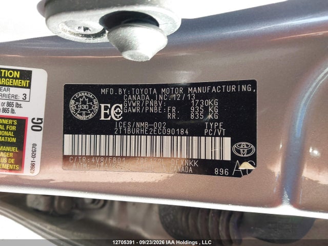 2T1BURHE2EC090184 Toyota Corolla