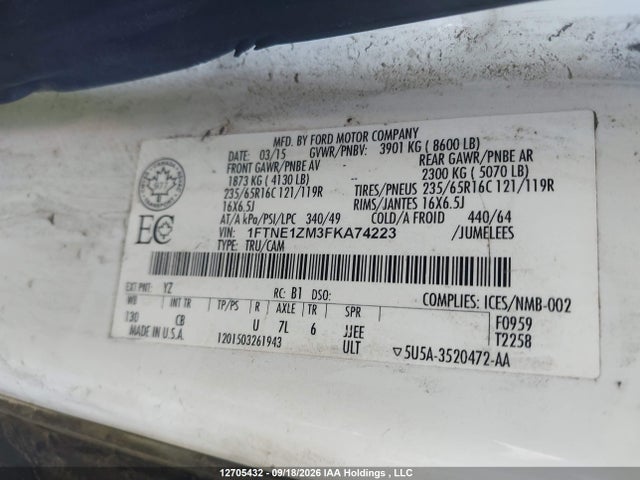 1FTNE1ZM3FKA74223 Ford Transit T-150