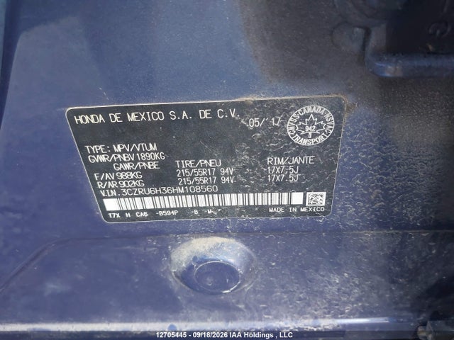 Honda HR-V LX 2017 3CZRU6H36HM108560 Image 20