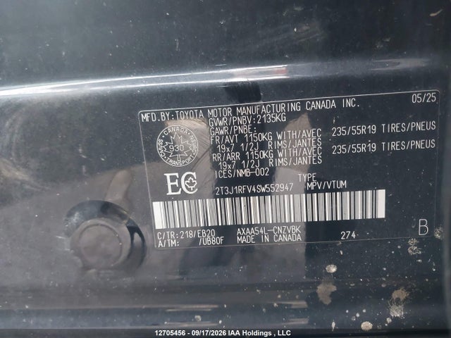 12705456 :رقم المزاد ، 2T3J1RFV4SW552947 vin ، 2025 Toyota Rav4 Adventure/trd Off Road مزاد بيع