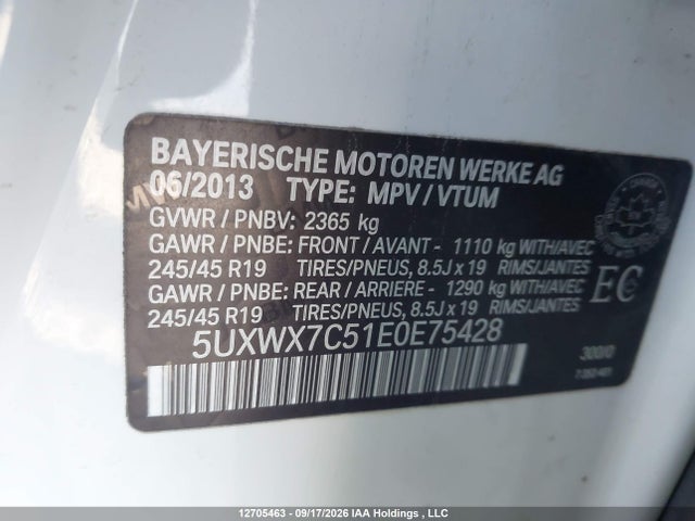 Продаж на аукціоні авто 2014 Bmw X3 Xdrive35i, vin: 5UXWX7C51E0E75428, номер лоту: 12705463