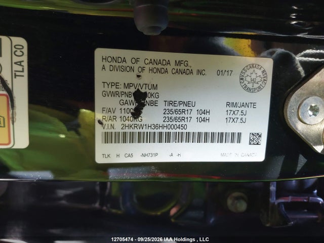 Honda CR-V LX 2017 2HKRW1H36HH000450 Image 21
