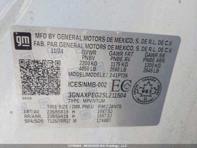 Chevrolet Equinox 2025 3GNAXPEG2SL211504 Image 19