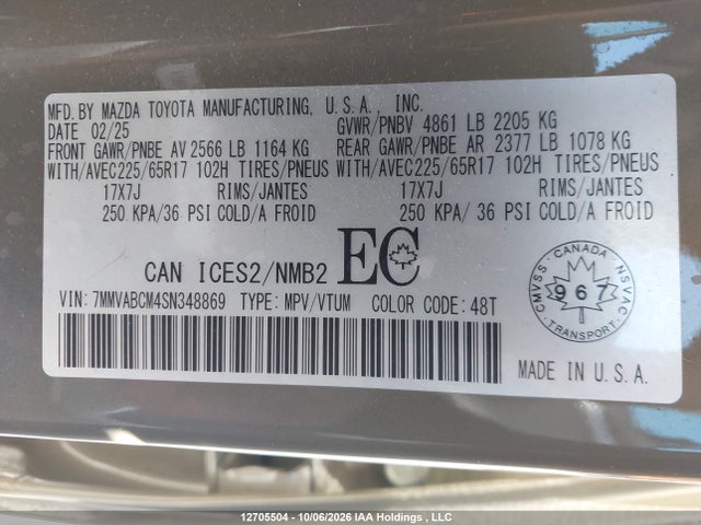 Aukcja sprzedaży 2025 Mazda Cx-50 Gs-l, vin: 7MMVABCM4SN348869, numer aukcji: 12705504