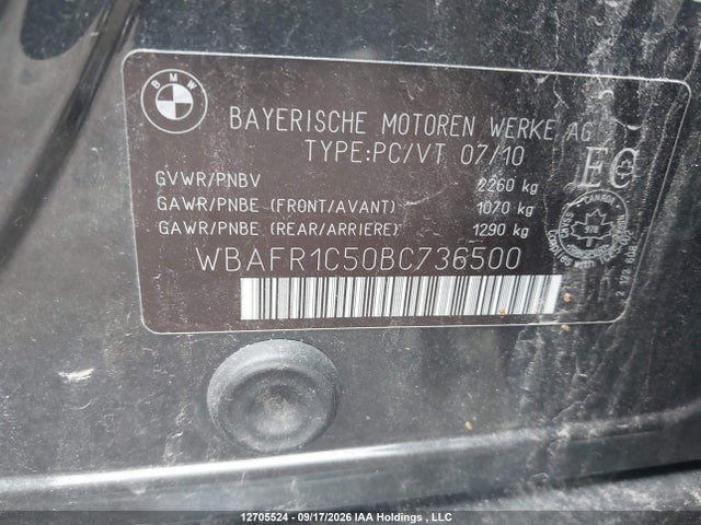 Продаж на аукціоні авто 2011 Bmw 528i, vin: WBAFR1C50BC736500, номер лоту: 12705524