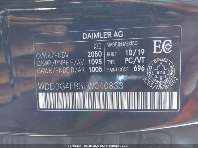 Продаж на аукціоні авто 2020 Mercedes-benz A 220 4matic, vin: WDD3G4FB3LW040833, номер лоту: 12705537