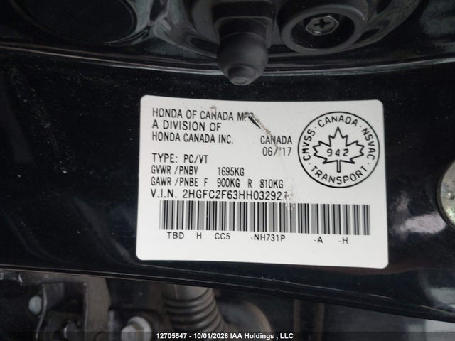 Honda Civic Lx 2017 2HGFC2F63HH032927 Image 9