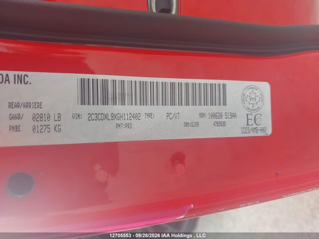 Aukcja sprzedaży 2016 Dodge Charger Srt Hellcat, vin: 2C3CDXL9XGH112402, numer aukcji: 12705553