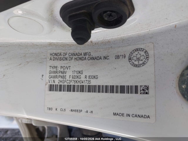 Продажа на аукционе авто 2019 Honda Civic, vin: 2HGFC2F76KH041735, номер лота: 12705558