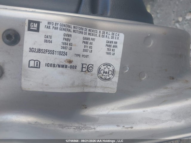 2005 Pontiac Sunfire Sl/slx მანქანა იყიდება აუქციონზე, vin: 3G2JB52F55S118224, აუქციონის ნომერი: 12705568
