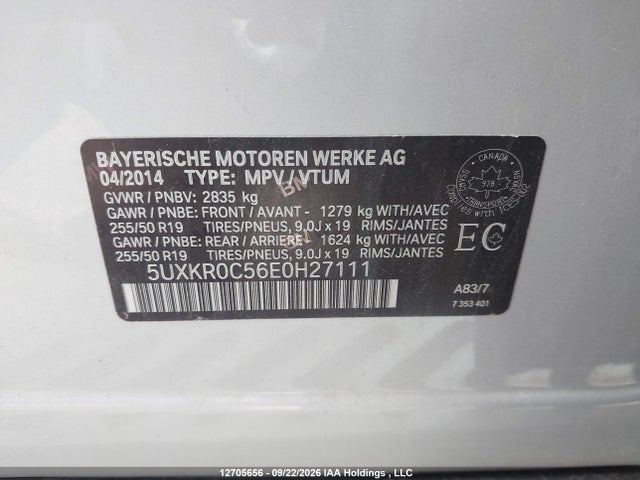Продажа на аукционе авто 2014 Bmw X5 Xdrive35i, vin: 5UXKR0C56E0H27111, номер лота: 12705656