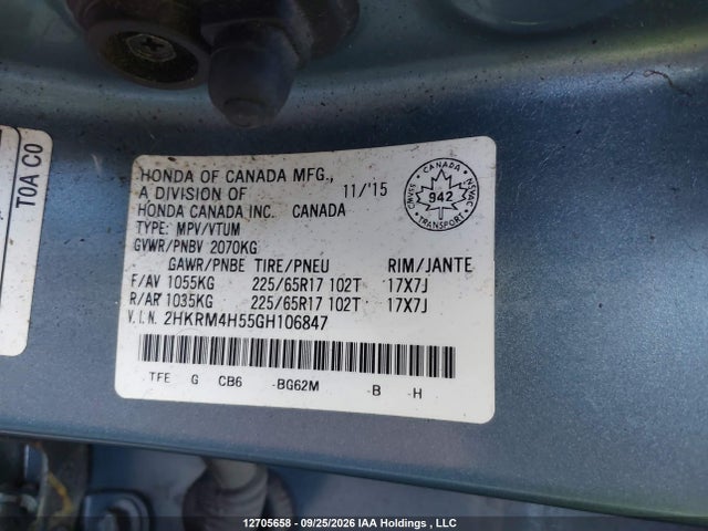 Honda CR-V EX 2016 2HKRM4H55GH106847 Image 18