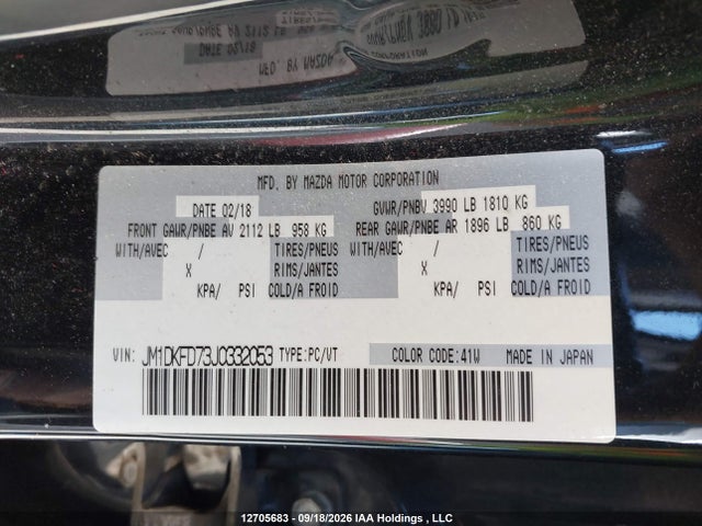 Aukcja sprzedaży 2018 Mazda Cx-3 Grand Touring, vin: JM1DKFD73J0332053, numer aukcji: 12705683