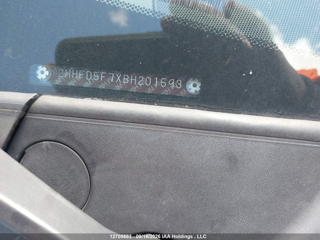 12705693 :رقم المزاد ، 2HHFD5F7XBH201593 vin ، 2011 Acura Csx مزاد بيع