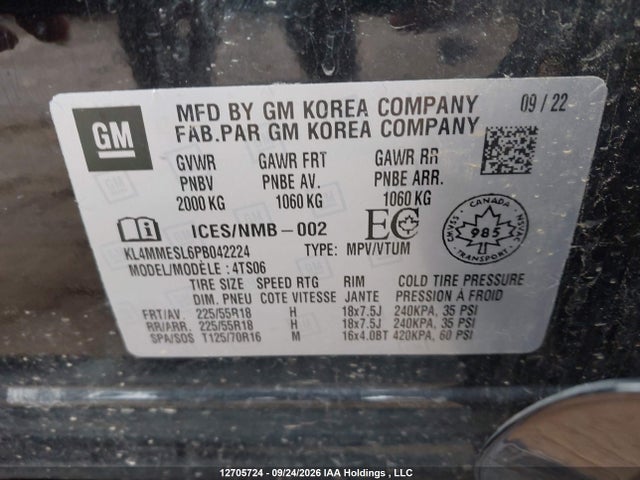 2023 Buick Encore Gx Select Awd მანქანა იყიდება აუქციონზე, vin: KL4MMESL6PB042224, აუქციონის ნომერი: 12705724
