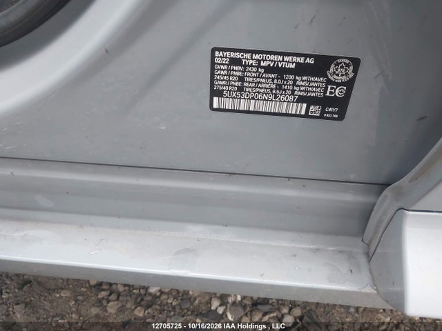 5UX53DP06N9L26087 BMW X3 Xdrive30i