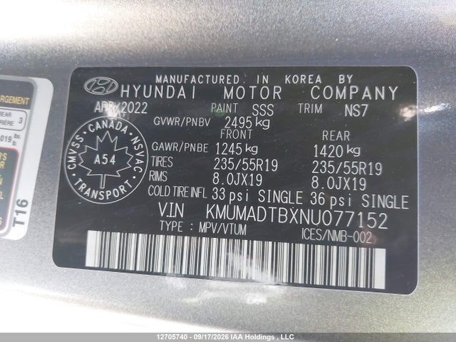 2022 Genesis Gv70 2.5t Prestige Awd მანქანა იყიდება აუქციონზე, vin: KMUMADTBXNU077152, აუქციონის ნომერი: 12705740