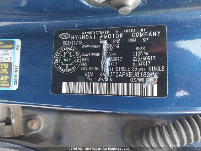 Hyundai Tucson 2014 KM8JT3AFXEU818346 Image 9