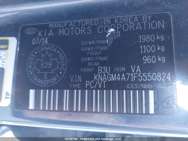 KIA Optima 2015 KNAGM4A71F5550824 Image 9