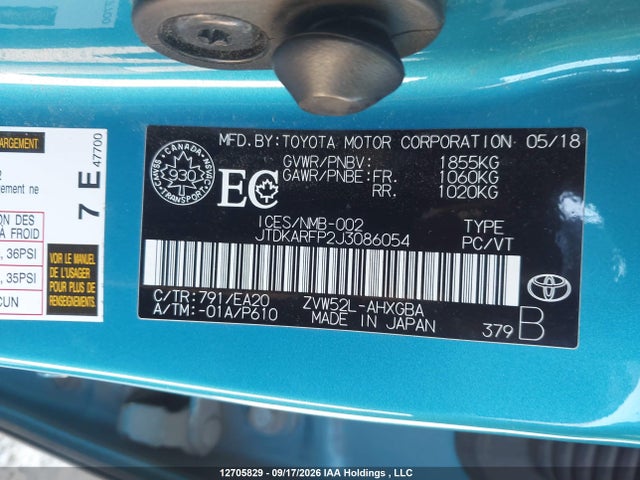 Toyota PRIUS PRIME 2018 JTDKARFP2J3086054 Image 19