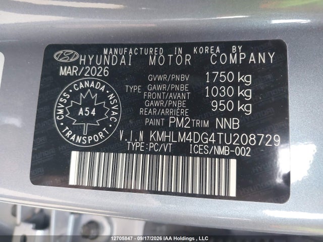 Продажа на аукционе авто 2026 Hyundai Elantra Sel Sport, vin: KMHLM4DG4TU208729, номер лота: 12705847