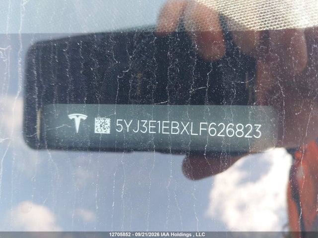 Aukcja sprzedaży 2020 Tesla Model 3, vin: 5YJ3E1EBXLF626823, numer aukcji: 12705852