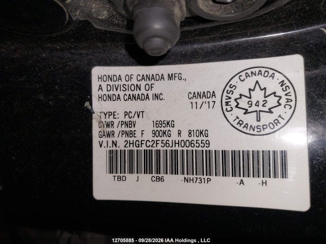 Honda Civic Lx 2018 2HGFC2F56JH006559 Image 18
