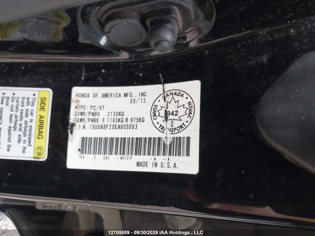 12705889 :رقم المزاد ، 19UUA8F20EA800063 vin ، 2014 Acura Tl مزاد بيع