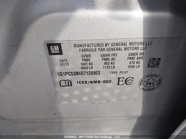 Chevrolet Cruze 2014 1G1PC5SB6E7128963 Image 19