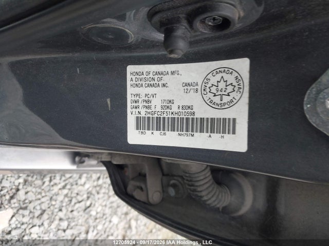 2HGFC2F51KH010598 Honda Civic Lx